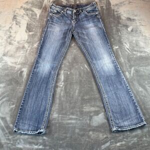 Silver Women's Jeans Suki Flap 17" Bootcut Size 28X33 Mid Rise